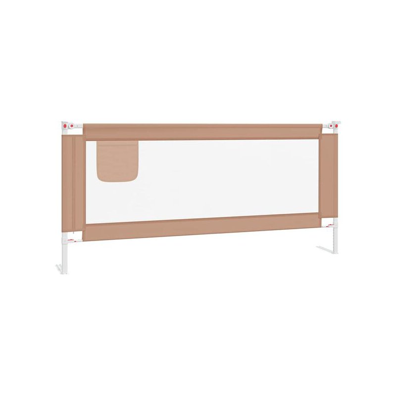 vidaXL Μπάρα Κρεβατιού Προστατευτική Taupe 200 x 25 εκ. Υφασμάτινη 10224