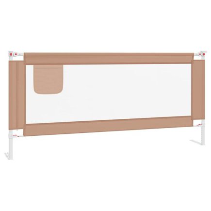 vidaXL Μπάρα Κρεβατιού Προστατευτική Taupe 200 x 25 εκ. Υφασμάτινη 10224