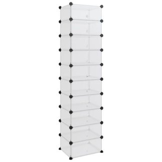 vidaXL Παπουτσοθήκη Διαφανής 44 x 32 x 174 εκ. από Πολυπροπυλένιο 340561
