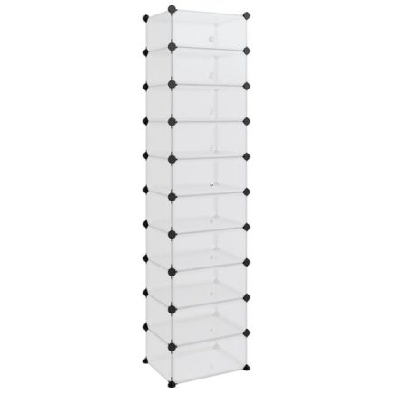 vidaXL Παπουτσοθήκη Διαφανής 44 x 32 x 174 εκ. από Πολυπροπυλένιο 340561