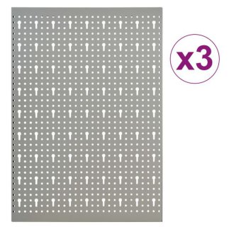 vidaXL Πλάτες Εργαλείων Τοίχου Διάτρητες 3 τεμ. 40 x 58 εκ. Ατσάλινες 145349