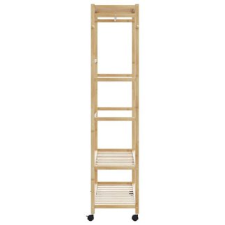 vidaXL Ράφι ρούχων με ράφια και ρόδες 110x40x180 εκ. Μπαμπού 4008923