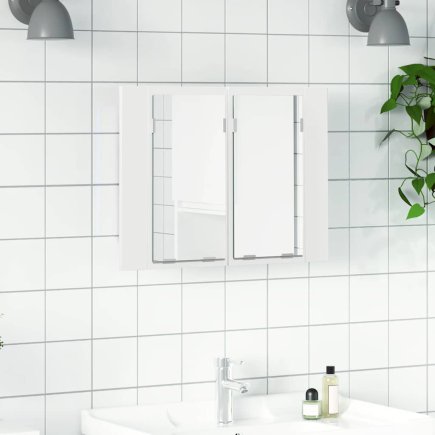 vidaXL Καθρέφτης Μπάνιου με Ντουλάπι LED Λευκός 60x12x45 εκ. Ακρυλικός 834938