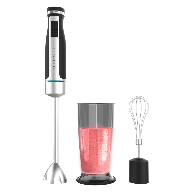 CECOTEC Μπλέντερ Χειρός PowerGear 1500 XL, 1500W, Μεγάλο Πόδι, 4 Λεπίδες Τιτανίου, Μεταλλικά Γρανάζια & Αξεσουάρ CEC-100070