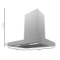 Cecotec Απορροφητήρας Bolero Flux TT 604000 Inox A++ Εξαγωγέας καπνού "T" 60cm, 393m³/h, 3 ταχύτητες, SS Touch Control, Ανοξείδω