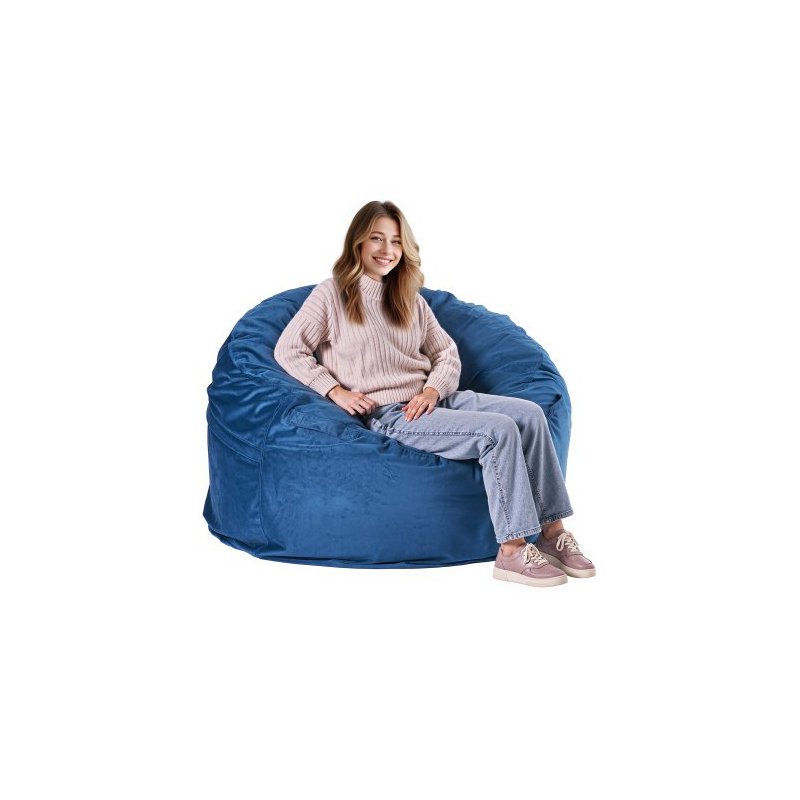 VEVOR Στρογγυλή Πολυθρόνα Bean Bag με Αφαιρούμενο και Πλενόμενο Κάλυμμα για Ενήλικες Μπλε YXCRDDY4349IVTKLYV0