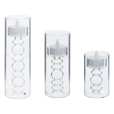 Atmosphera Σετ LED Κεριών με Βάση - Διάμετρος 6 x Ύψος 19 εκ. 211647