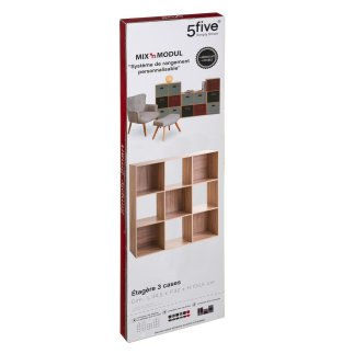 5FIVE Simply smart Σύστημα Αποθήκευσης "Mix N Modul" με 9 θέσεις, Μήκους 100εκ, Φυσικό Φινίρισμα Δρυός 138971