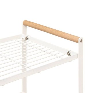 5FIVE Simply smart Μεταλλική Ραφιέρα με Ξύλινες Λαβές "Balm" 33X21X37,5 cm ,Λευκή 190172