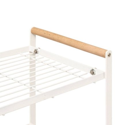 5FIVE Simply smart Μεταλλική Ραφιέρα με Ξύλινες Λαβές "Balm" 33X21X37,5 cm ,Λευκή 190172