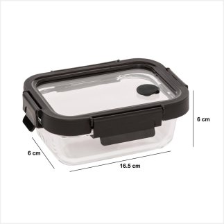 5FIVE Simply smart Γυάλινο Ορθογώνιο Αεροστεγής Δοχείο 0.37L Συντήρησης Τροφίμων 209253