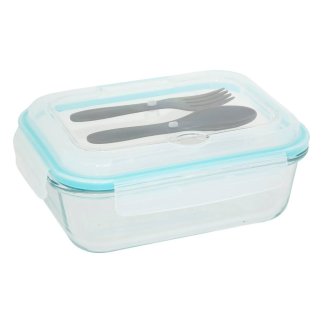 5FIVE Simply smart Γυάλινο Δοχείο Φαγητού 1L (15.6 x 8.1 x 20.6 cm) με Αεροστεγές Καπάκι και Μαχαιροπήρουνα 203073