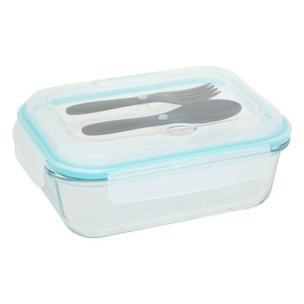 5FIVE Simply smart Γυάλινο Δοχείο Φαγητού 1L (15.6 x 8.1 x 20.6 cm) με Αεροστεγές Καπάκι και Μαχαιροπήρουνα 203073