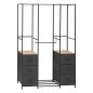 5FIVE Simply smart Μεταλλική Ντουλάπα "Tissa" 116 x 40 x 176 εκ με Ξύλινα Ράφια και Υφασμάτινα Συρτάρια 193595