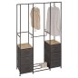 5FIVE Simply smart Μεταλλική Ντουλάπα "Tissa" 116 x 40 x 176 εκ με Ξύλινα Ράφια και Υφασμάτινα Συρτάρια 193595