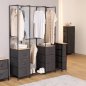 5FIVE Simply smart Μεταλλική Ντουλάπα "Tissa" 116 x 40 x 176 εκ με Ξύλινα Ράφια και Υφασμάτινα Συρτάρια 193595