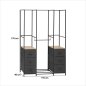 5FIVE Simply smart Μεταλλική Ντουλάπα "Tissa" 116 x 40 x 176 εκ με Ξύλινα Ράφια και Υφασμάτινα Συρτάρια 193595
