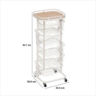 5FIVE Simply smart Λευκή Εταζέρα "Balm" 5 Επίπεδων 34,5 x 31 x 91 εκ. 190191