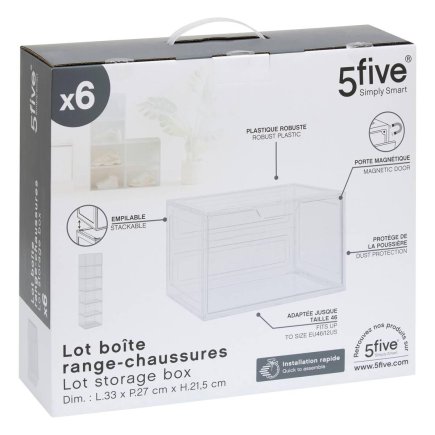 5FIVE Simply smart Διαφανές Οργανωτής για Έξι Ζεύγη 33 x 27 x 21.5 cm 209392