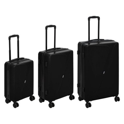 5FIVE Simply smart Σετ 3 τμχ Ανθεκτικές Βαλίτσες Ταξιδίου ABS με 8 Ρόδες Black 213500