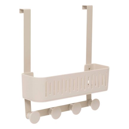 5FIVE Simply smart Οργανωτής Ντους με Άγκιστρα και Θήκη 30x11,5x33,8cm, Μπεζ 213346