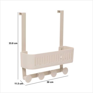 5FIVE Simply smart Οργανωτής Ντους με Άγκιστρα και Θήκη 30x11,5x33,8cm, Μπεζ 213346