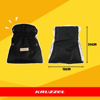 Kruzzel Αδιάβροχα Γάντια με φλις εσωτερικό ξεσουάρ Καροτσιού Μαύρο 25814