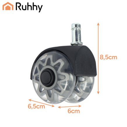 Ruhhy Σετ 5 τμχ Ρόδες 11x22 mm με ατσάλινους κυλίνδρους 25280