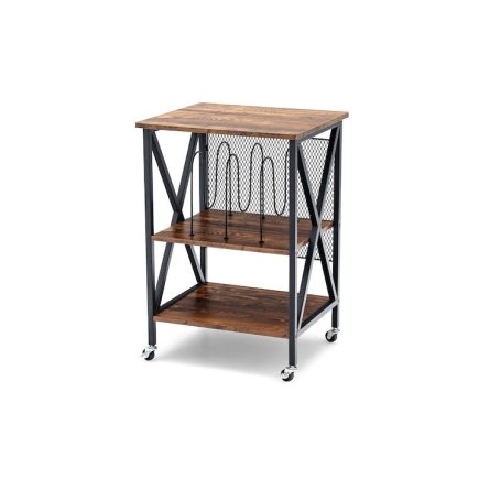 Costway Τροχήλατη Καφέ Ραφιέρα 3 Επιπέδων 52x45x75 cmJV12662DE-CF