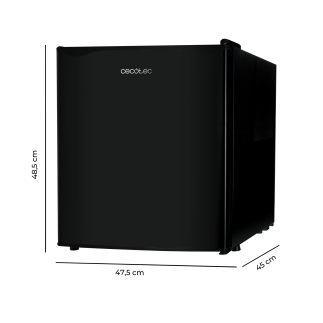 CECOTEC Μίνι Ψυγείο GrandCooler 20000L SilentCompress Μαύρο, Ανοξείδωτο Ατσάλι, 46L, 48.7x48cm, Αναστρέψιμη Πόρτα, Ενεργειακή Κλ