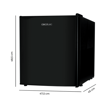 CECOTEC Μίνι Ψυγείο GrandCooler 20000L SilentCompress Μαύρο, Ανοξείδωτο Ατσάλι, 46L, 48.7x48cm, Αναστρέψιμη Πόρτα, Ενεργειακή Κλ