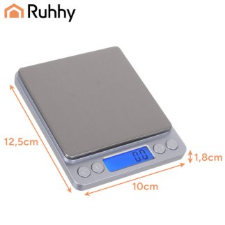 Ruhhy Ζυγαριά Κουζίνας LCD Ακριβείας μέχρι 2kg με 2 Μπολ 26507