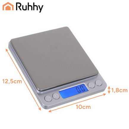 Ruhhy Ζυγαριά Κουζίνας LCD Ακριβείας μέχρι 2kg με 2 Μπολ 26507