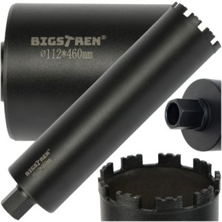 Bigstren Ποτηροτρύπανο 112×460 mm,1.1/4 UNC για Διάτρηση σε Σκυρόδεμα, Πέτρα, Γρανάτη 27083