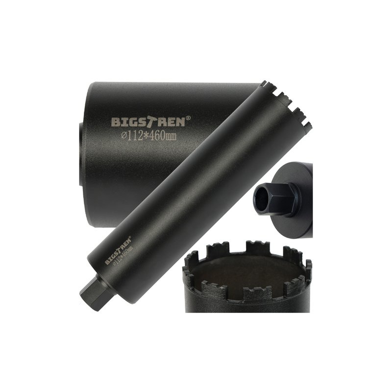 Bigstren Ποτηροτρύπανο 112×460 mm,1.1/4 UNC για Διάτρηση σε Σκυρόδεμα, Πέτρα, Γρανάτη 27083