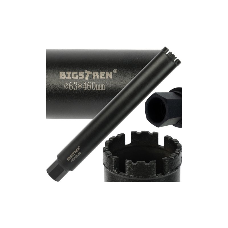 Bigstren Ποτηροτρύπανο 63x450 mm, Ιδανικό για Διάτρηση σε Σκυρόδεμα και Σκληρά Υλικά 27082