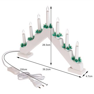 BAKAJI  Ηλεκτρικό Χριστουγεννιάτικο Κηροπήγιο Advent Led 7 Κεριά Χριστουγέννων Χρώμα Λευκό  02814732