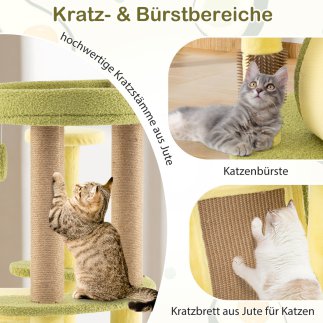 Costway  Πύργος γάτας Avocado-Kratzbaum με ιδιωτική κατοικία 59 x 59 x 125 cm. PV10258GN