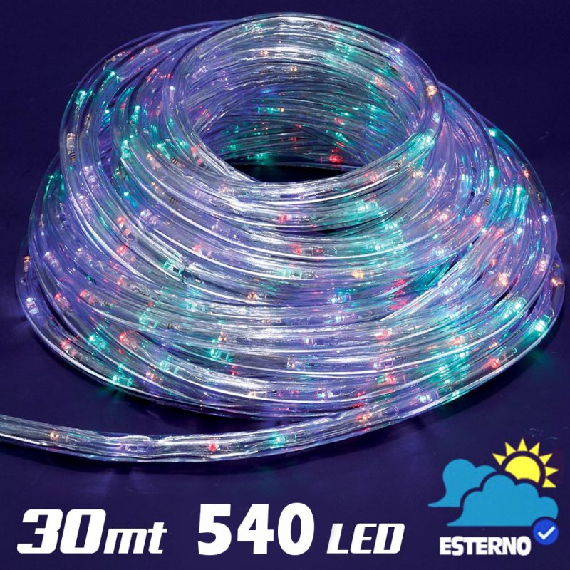 BAKAJI Λαμπερός Σωλήνας 30 Μέτρων LED Πολύχρωμος με 540 Φώτα για Εσωτερική και Εξωτερική Χρήση 02001560