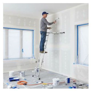 ModernHome Πτυσσόμενη Σκάλα Αλουμινίου 4x3 Μέγιστο Βάρος 150 kg WK4210-3D