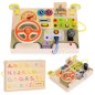 Ecotoys Ξύλινος Πίνακας με Τιμόνι Αυτοκινήτου 14 Στοιχείων LED Δημιουργικής Απασχόλησης για Παιδιά 3 ετών και άνω HM328236