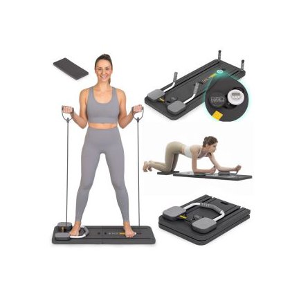 ModernHome Πολυλειτουργικός πάγκος άσκησης Pilates Reformer με αναδιπλούμενη οθόνη LCD GB-PL-01