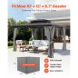 VEVOR Γκρι Αδιάβροχες Κουρτίνες Κιόσκι 12' x 10' x 6.7' SMLTCL12FT10OXMXOV0