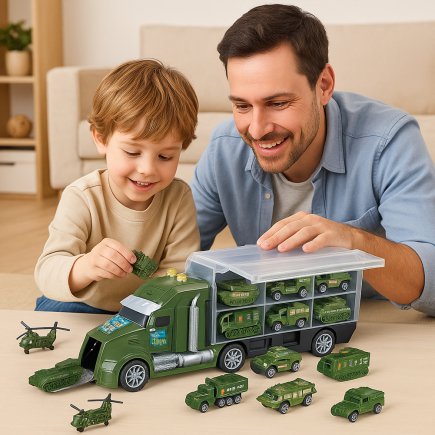 BAKAJI Στρατιωτικό Όχημα 12 σε 1 με Παιχνίδια Άρματα Μάχης Στρατού με Φώτα και Ήχους 02842701