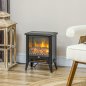 HOMCOM Ηλεκτρικό Τζάκι 1800W με Εφέ Φλόγας σε 3 Εντάσεις, από Μέταλλο και Γυαλί, 36x21x47 εκ., Μαύρο 820-407V90BK