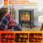 HOMCOM Ηλεκτρικό Τζάκι 1800W με Εφέ Φλόγας σε 3 Εντάσεις, από Μέταλλο και Γυαλί, 36x21x47 εκ., Μαύρο 820-407V90BK