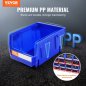VEVOR Πλαστικά Κάδοι Αποθήκευσης, 5x4x3 ιντσών, Κρεμαστοί Στοιβαζόμενοι Οργανωτές, Μπλε/Κόκκινο, Σετ 24, Βαρέως Τύπου για Οργάνω