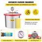 VEVOR Θάλαμος Κενού 2 Γαλόνια με Αντλία 4CFM 1/3HP για Σιλικόνη & Εποξική Ρητίνη QCKTZKB4CFM1-3J2TV2