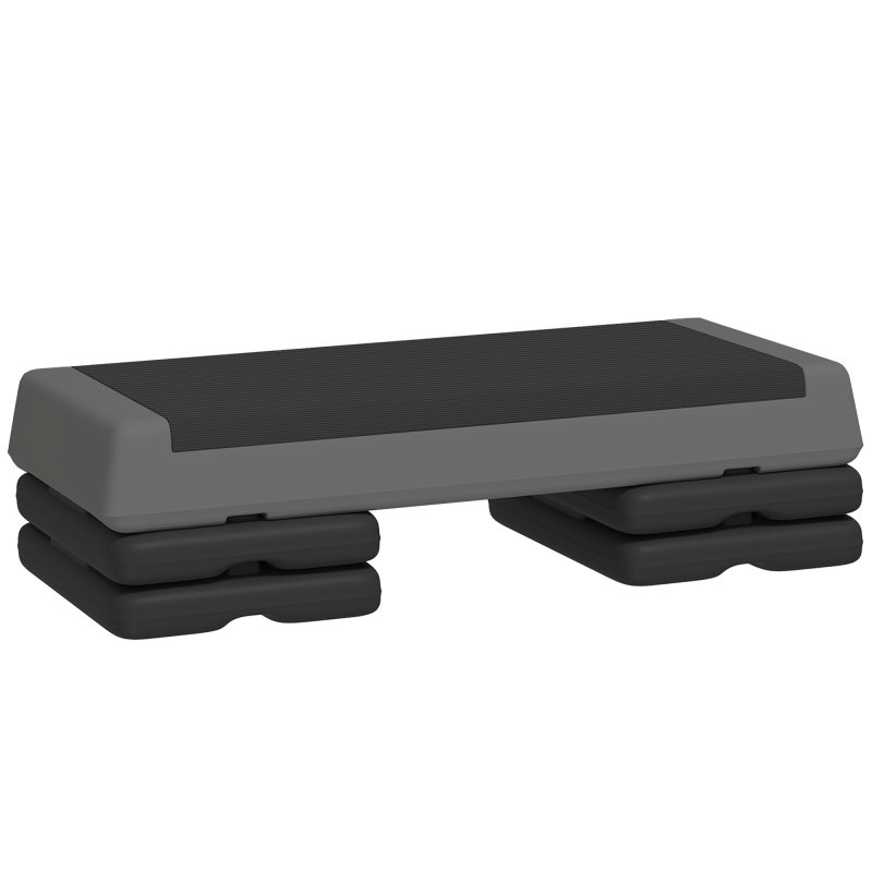 SPORTNOW Ρυθμιζόμενο Stepper Γυμναστικής σε 10.5/15.5/20.5 cm με Αντιολισθητική Επιφάνεια και Χωρητικότητα 250 kg, Γκρι A90-379V
