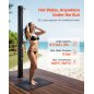 VEVOR Ηλιακό Ντους 35L, Ύψος Νεροχύτη 195cm, Με Δάπεδο & Βρυσάκι, Ρύθμιση Ζεστού/Κρύου Νερού, Αυτοστηριζόμενο, Μαύρο TYNLYQHSPVC